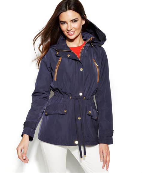 michael kors dubkelblaue regenjacke|macy's michael kors jackets.